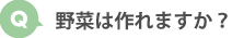 野菜は作れますか？
